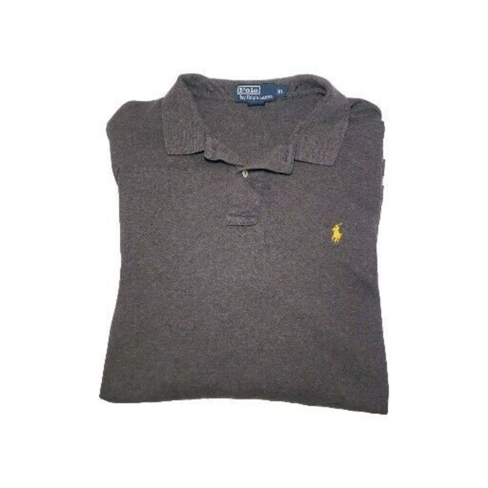 VTG Polo Ralph Lauren Pullover Polo Mens XL Long Sleeve Brownish Green Gold Pony